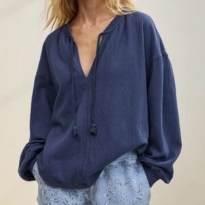 🆕 NWT Aerie Easy Street Sweatshirt, Women’s Size Large, Fresh Bright Blue Color